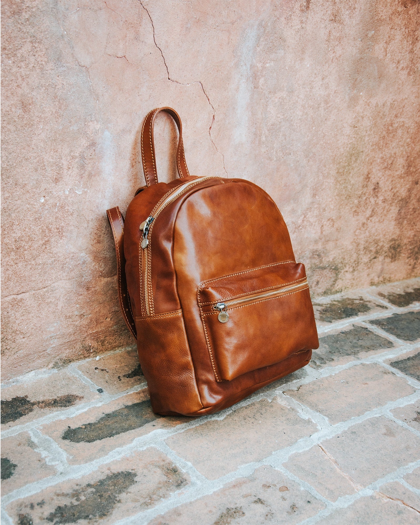 On The Street Leather Backpack 14 Laptop Pampora Leather