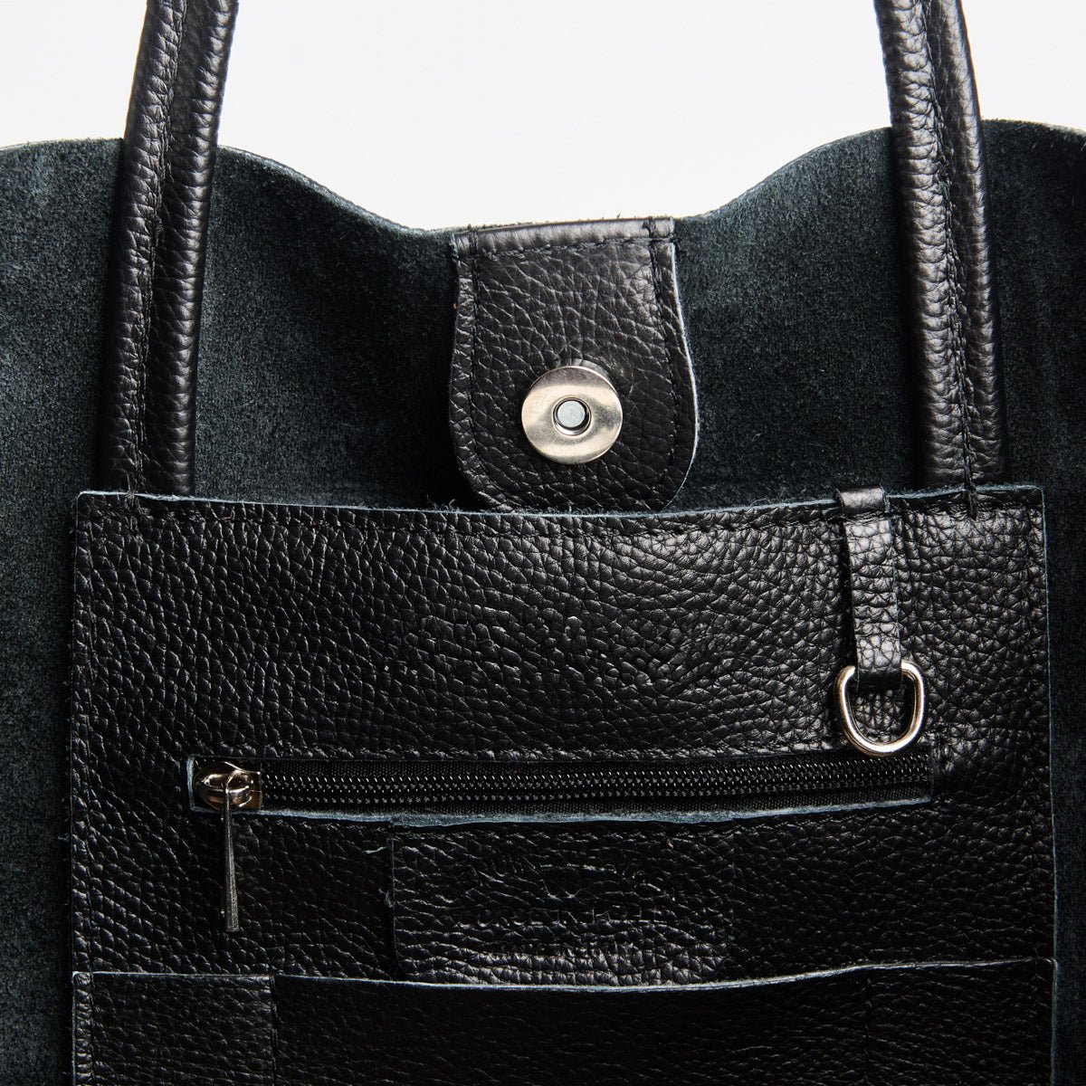 Classic Leather Tote - Black - Pampora Leather