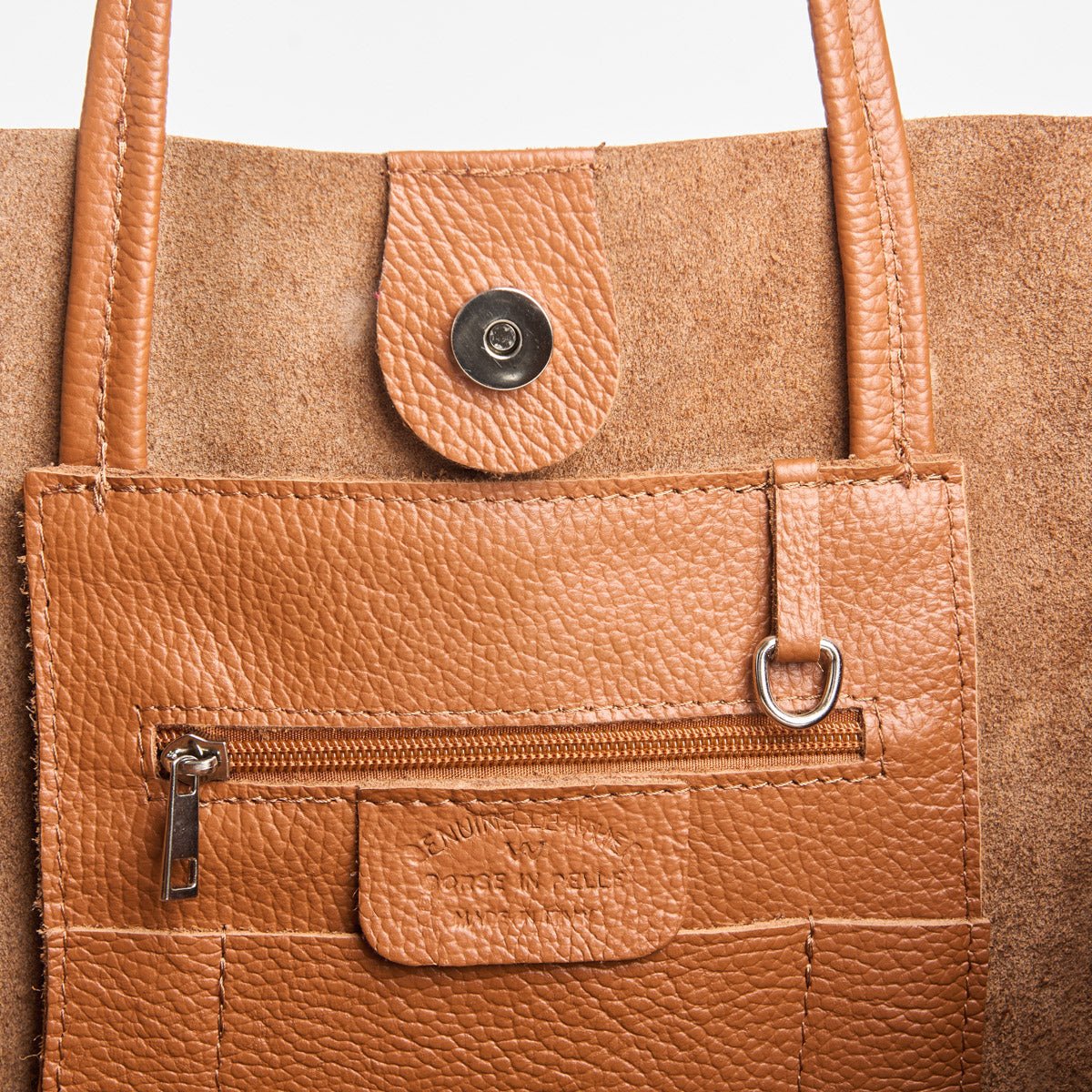Classic Leather Tote - Brown - Pampora Leather