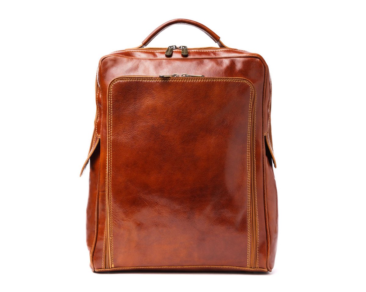 On A Mission Leather Backpack for Laptop Pampora Leather