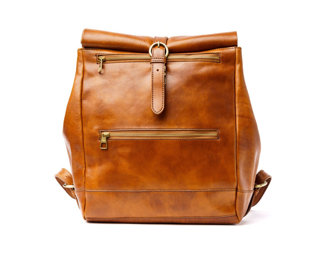 Weekender Rolltop - Honey Brown - Pampora Leather