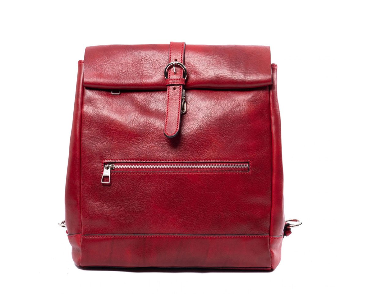 Weekender Rolltop - Red - Pampora Leather