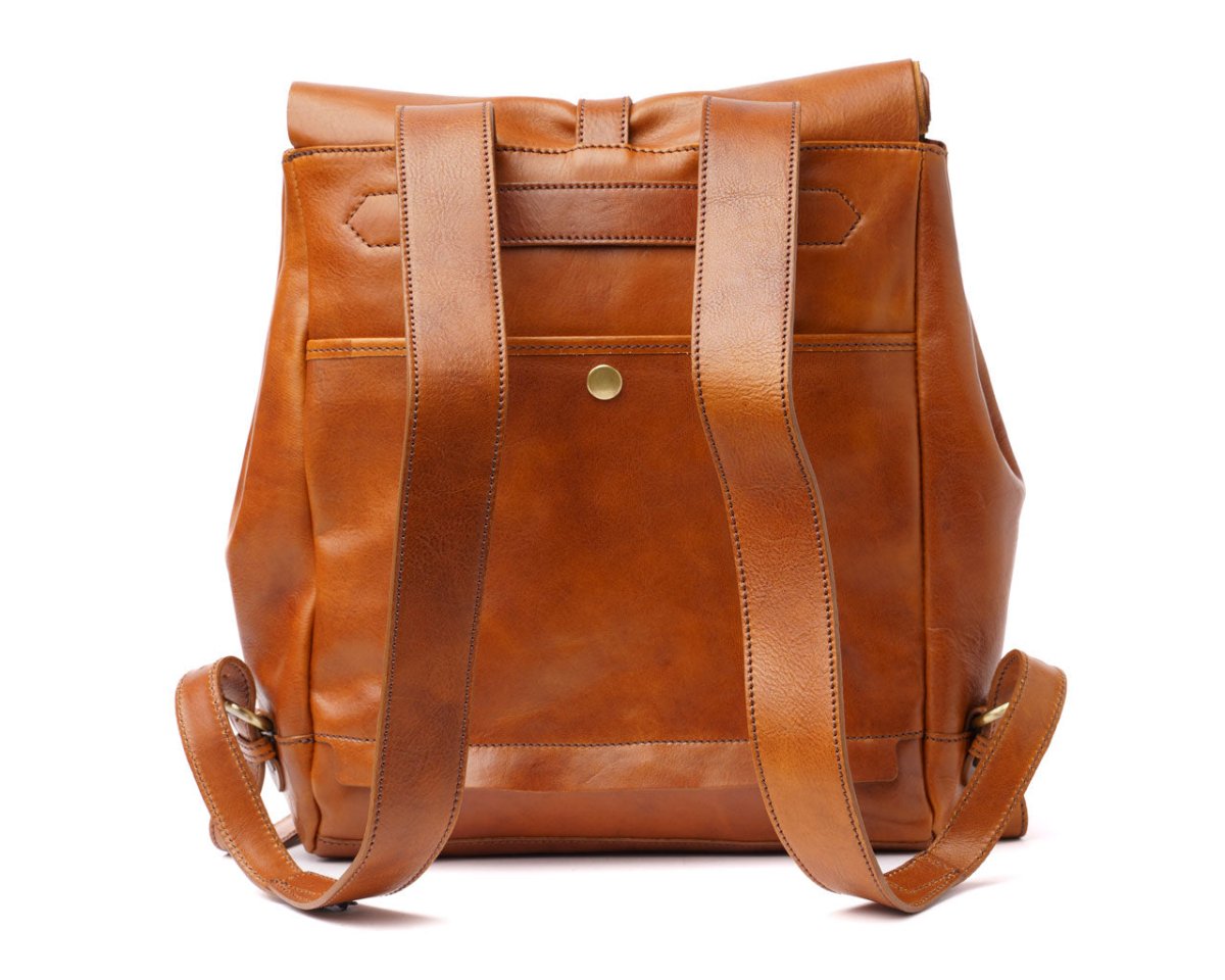Weekender Rolltop - Honey Brown - Pampora Leather