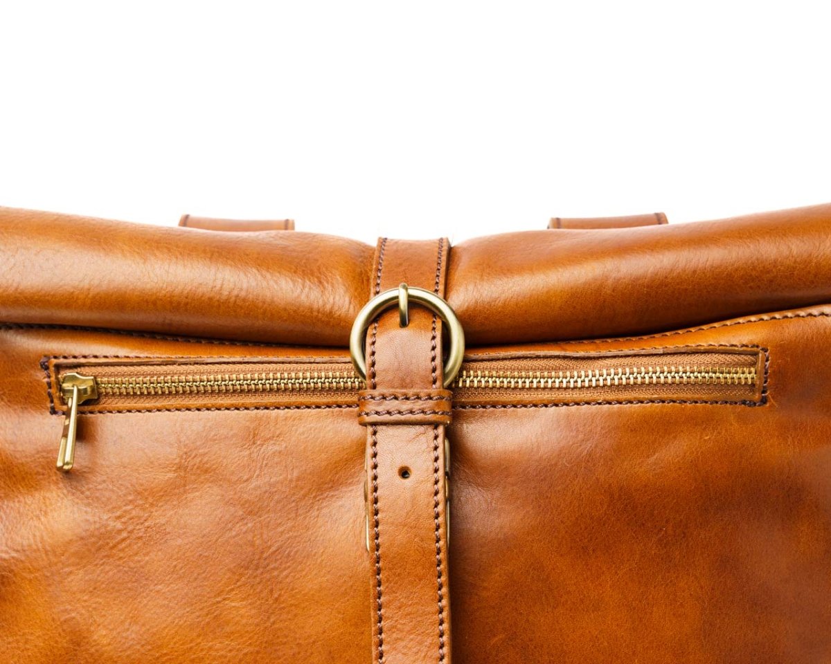 Weekender Rolltop - Honey Brown - Pampora Leather