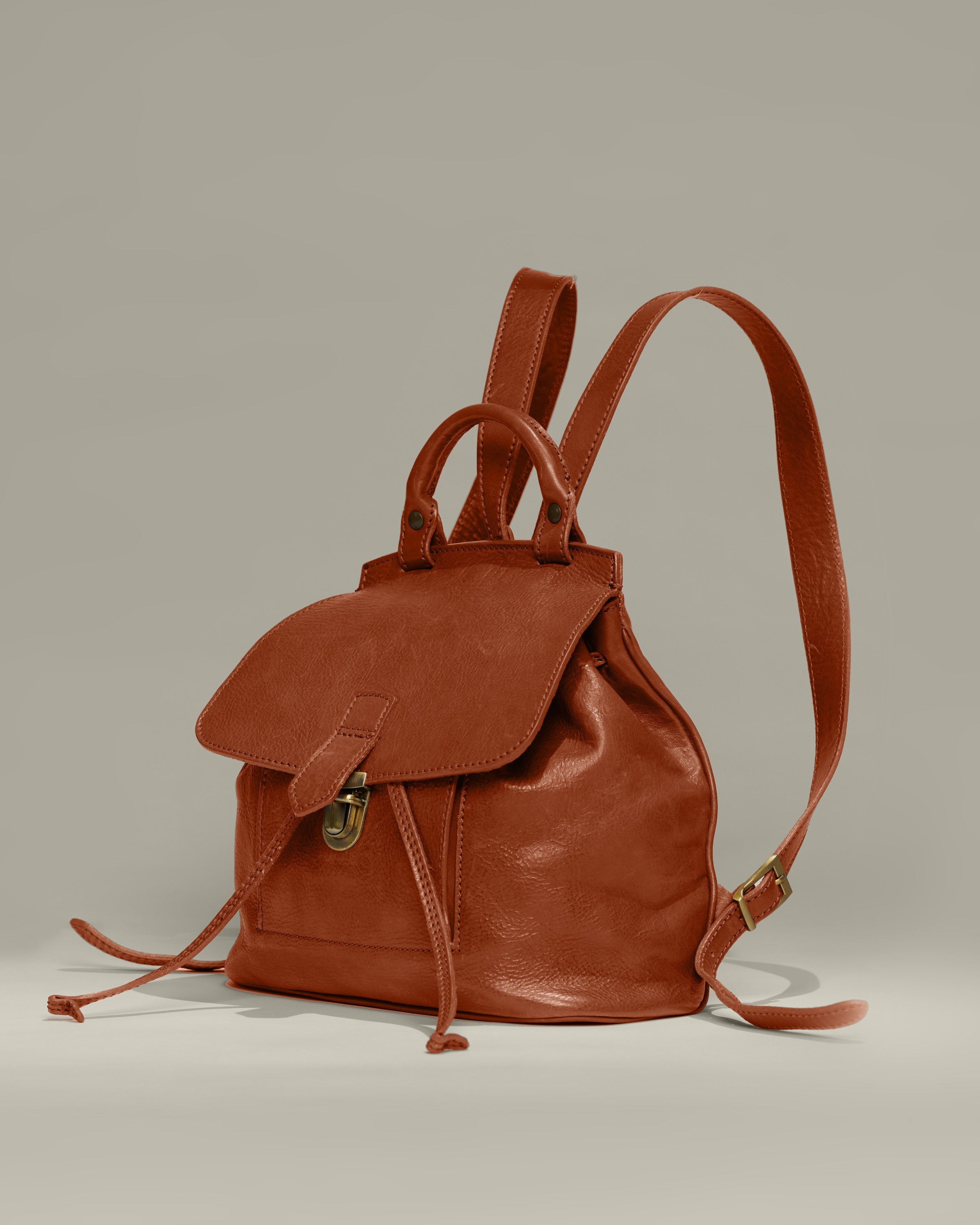 Leather mini backpack purse top