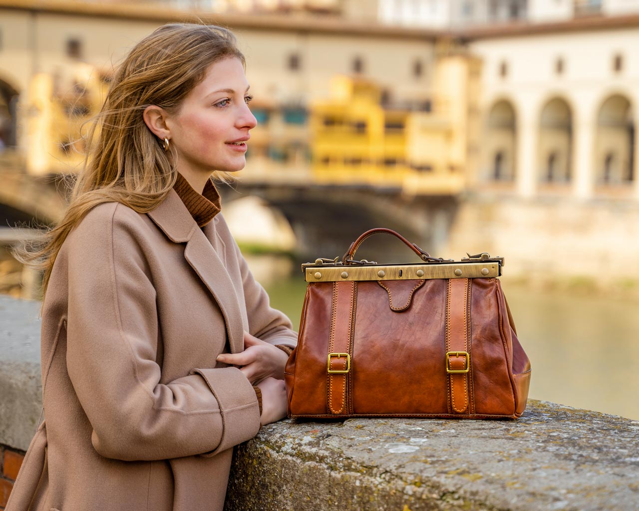 Premium Leather Doctor Briefcase with Crossbody Handle