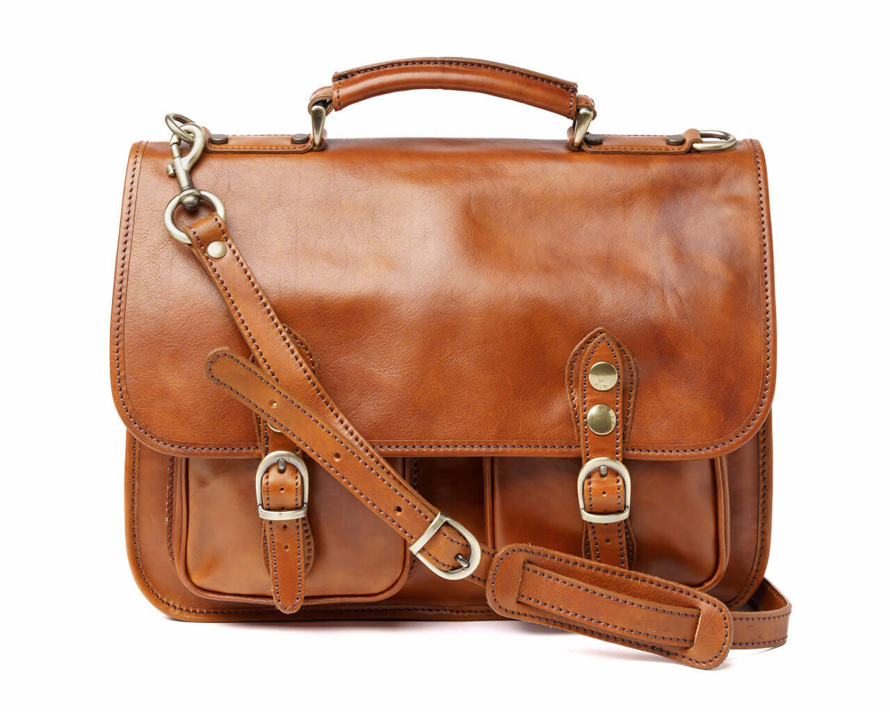 Leather Messenger Briefcase for Men | Pampora Leather