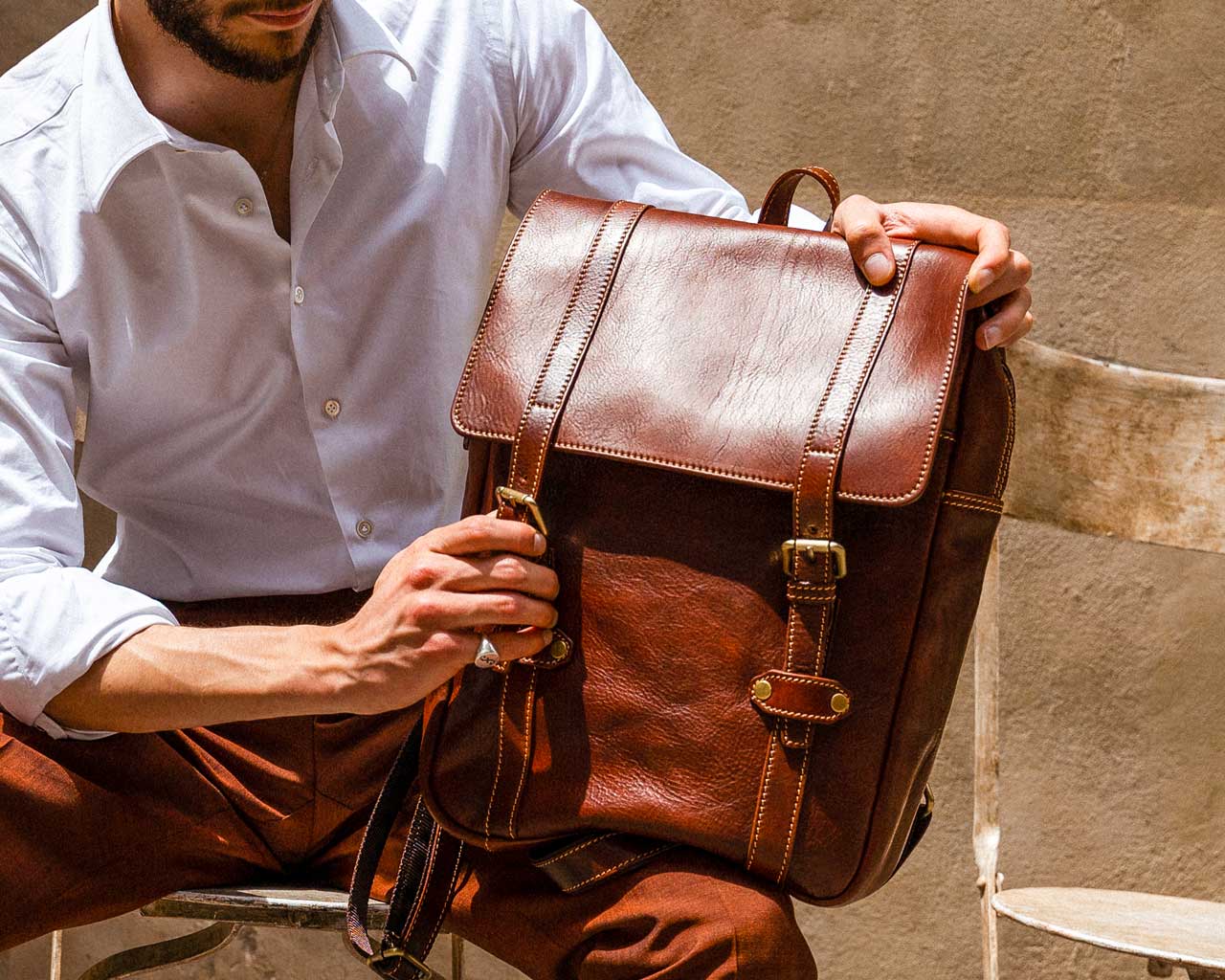 Italian leather bags men on sale