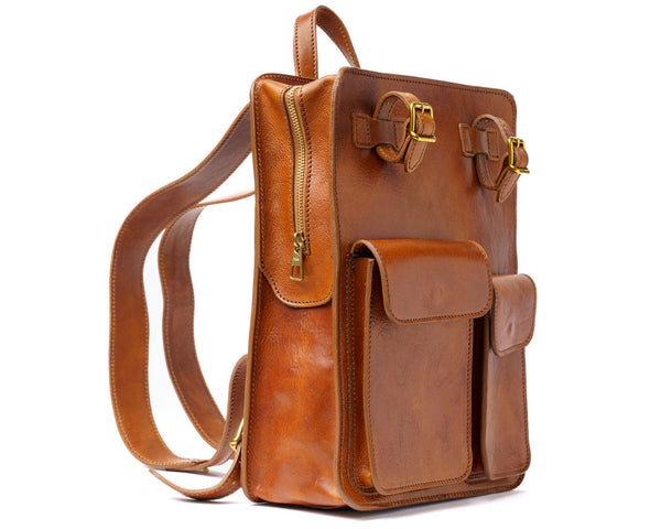 Oxford leather backpack sale